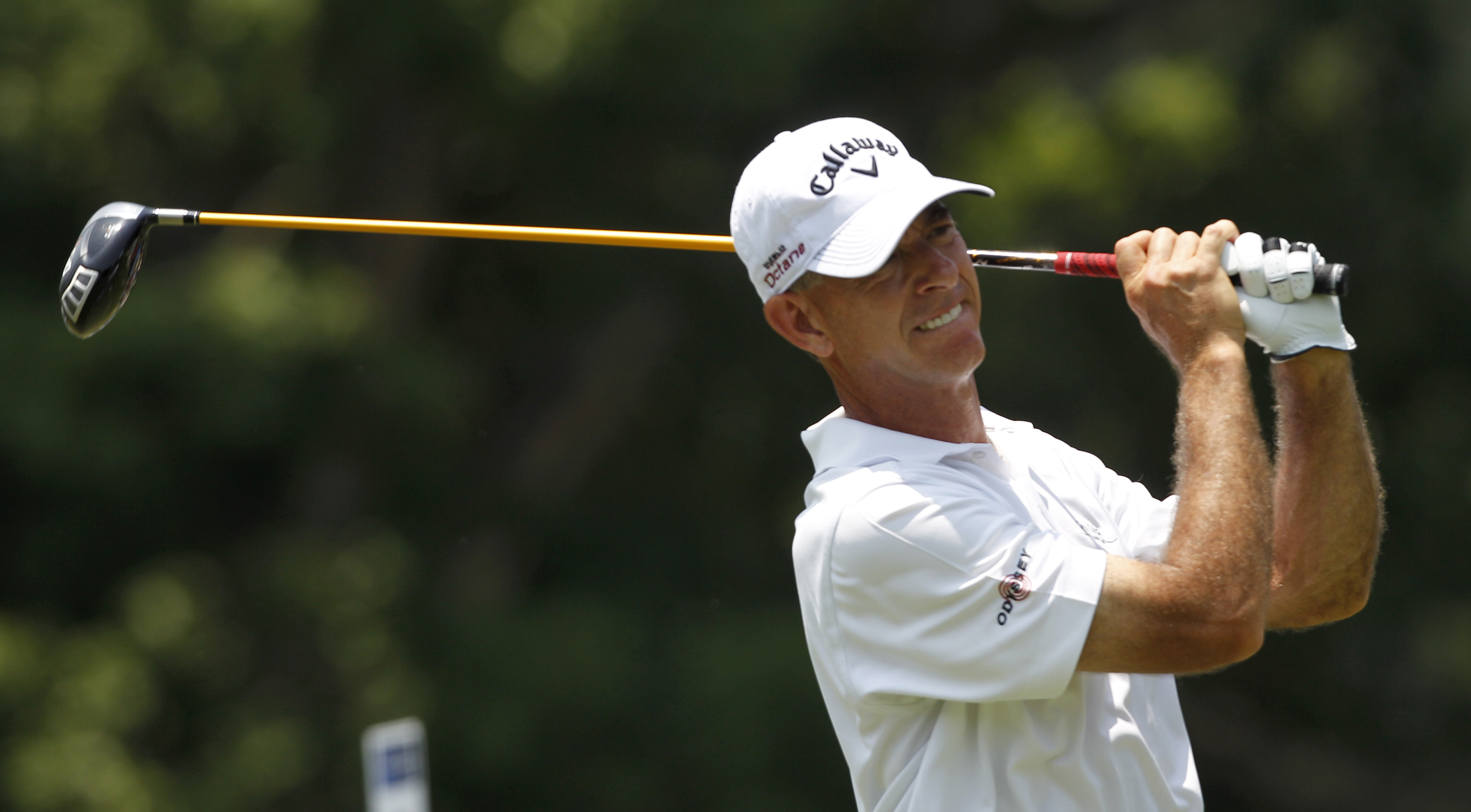 Chip Beck leads through one round at the Champions Tour's Quebec Championship.