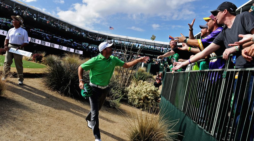 The par-13 16th hole at TPC Scottsdale. There will be noise. (USA TODAY Sports images).