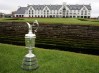 CARNOUSTIE, UNITED KINGDOM - MAY 01: A close-up of the claret jug trophy in front of the clubhouse prior to The Open Championship press conference held at Carnoustie Golf Club on May 1, 2007 in Carnoustie, Scotland. (Photo by Andrew Redington/Getty Images)
