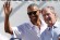 JERSEY CITY, NJ - SEPTEMBER 28: (L-R) Former U.S. Presidents Barack Obama, George W. Bush and Bill Clinton attend the trophy presentation prior to Thursday foursome matches of the Presidents Cup at Liberty National Golf Club on September 28, 2017 in Jersey City, New Jersey. (Photo by Rob Carr/Getty Images)