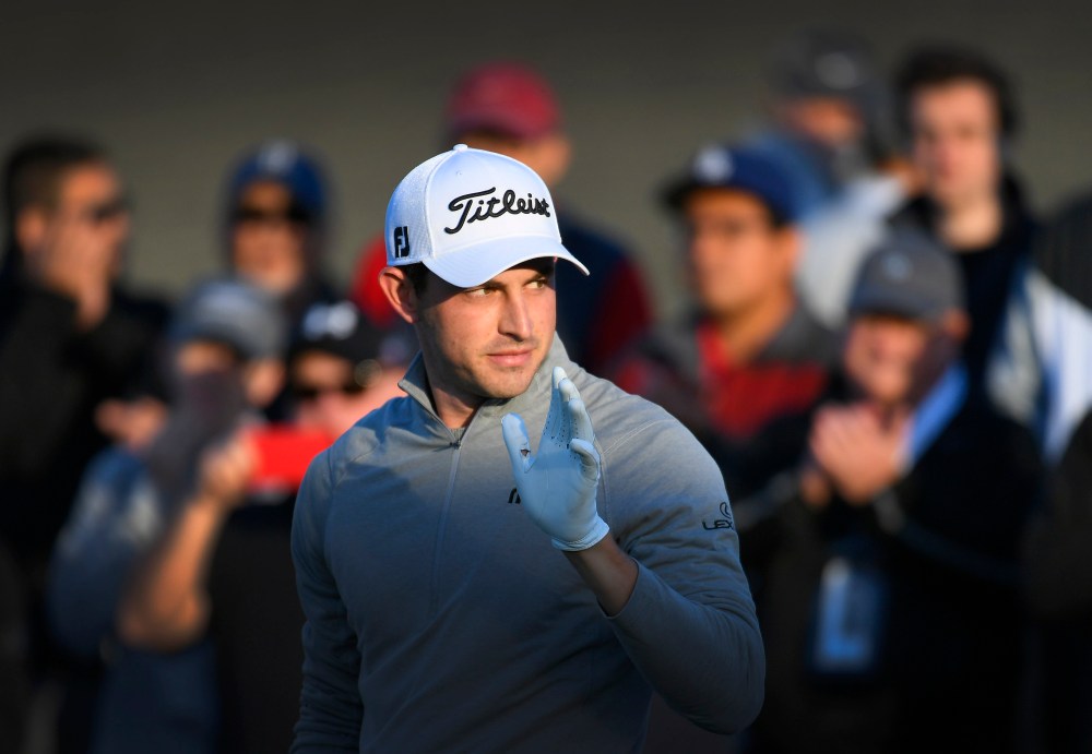 PACIFIC PALISADES, CA - FEBRUARY 16: Patrick Cantlay is introduced on the the first tee during the second round of the Genesis Open at Riviera Country Club on February 16, 2018 in Pacific Palisades, California. (Photo by Stan Badz/PGA TOUR)