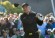 Apr 5, 2018; Augusta, GA, USA; Gary Player hits a ceremonial tee shot on the 1st hole during the first round of the Masters golf tournament at Augusta National GC. Mandatory Credit: Michael Madrid-USA TODAY Sports