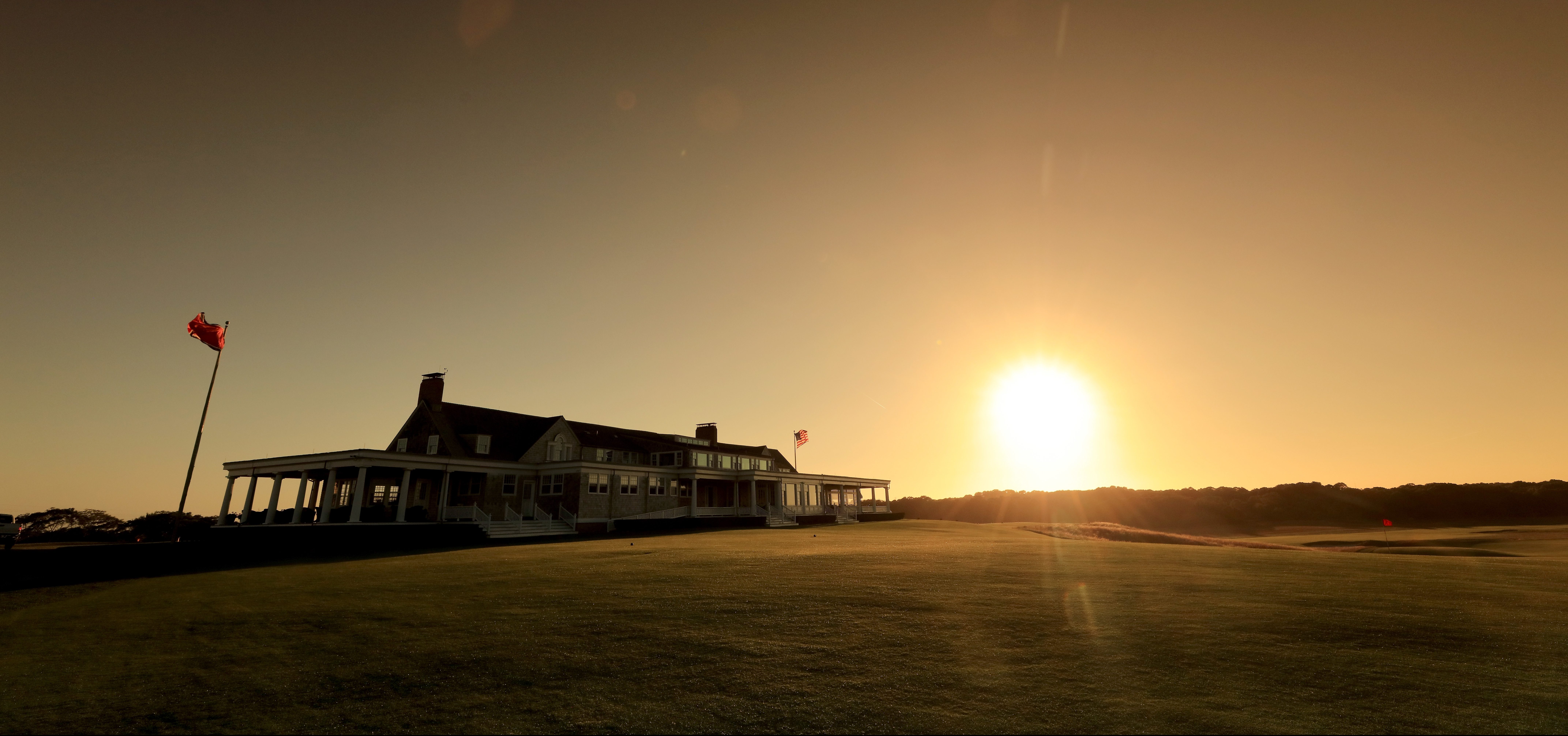 SOUTHAMPTON, NY - OCTOBER 04: EDITORS NOTE: Polarising filter used on the camera in this image; The clubhouse at sunset at Shinnecock Hills Golf Club the host venue for the 2018 US Open Championship on October 4, 2017 in Southampton, New York. (Photo by David Cannon/Getty Images)