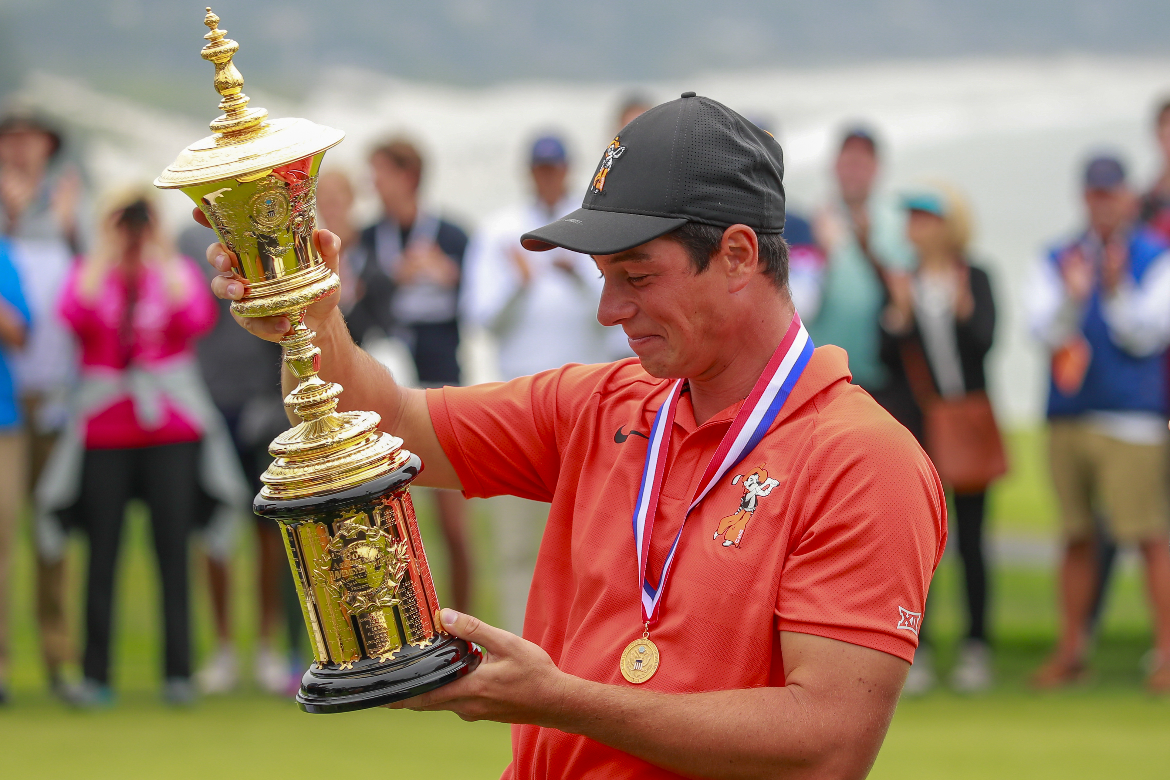 Viktor Hovland and Devon Bling in the 2018 U.S. Amateur Championship final. (Chris Keane/USGA)