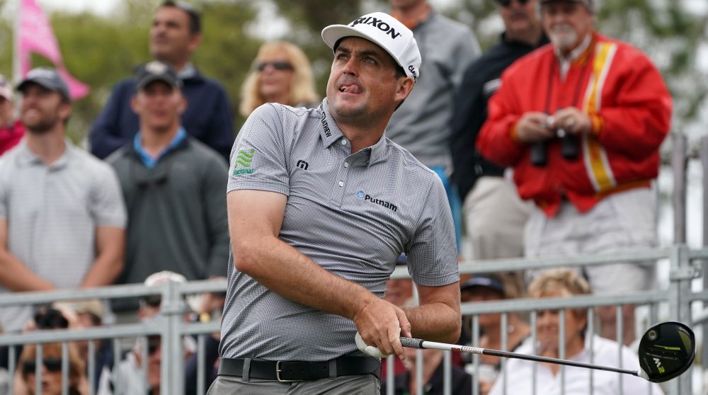 Mar 10, 2018; Palm Harbor, FL, USA; Keegan Bradley watches his drive on the 1st during the third round of the Valspar Championship golf tournament at Innisbrook Resort - Copperhead Course. Mandatory Credit: Jasen Vinlove-USA TODAY Sports