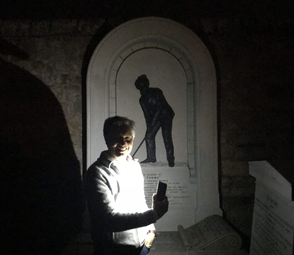 Golf Channel Brandel Chamblee pays his respects at the grave of Old Tom Morris