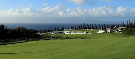 LAHAINA, HAWAII - DECEMBER 31: A general view of the 18th hole as seen during a practice round prior to the Sentry Tournament of Champions at Kapalua Golf Club Plantation course on December 31, 2018 in Lahaina, Hawaii. (Photo by Sam Greenwood/Getty Images)