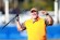 LAKE BUENA VISTA, FLORIDA - JANUARY 17: Comedian Larry The Cable Guy reacts to a putt on the 18th hole during the first round of the Diamond Resorts Tournament of Champions at Tranquilo Golf Course at Four Seasons Golf and Sports Club Orlando on January 17, 2019 in Lake Buena Vista, Florida. (Photo by Matt Sullivan/Getty Images)