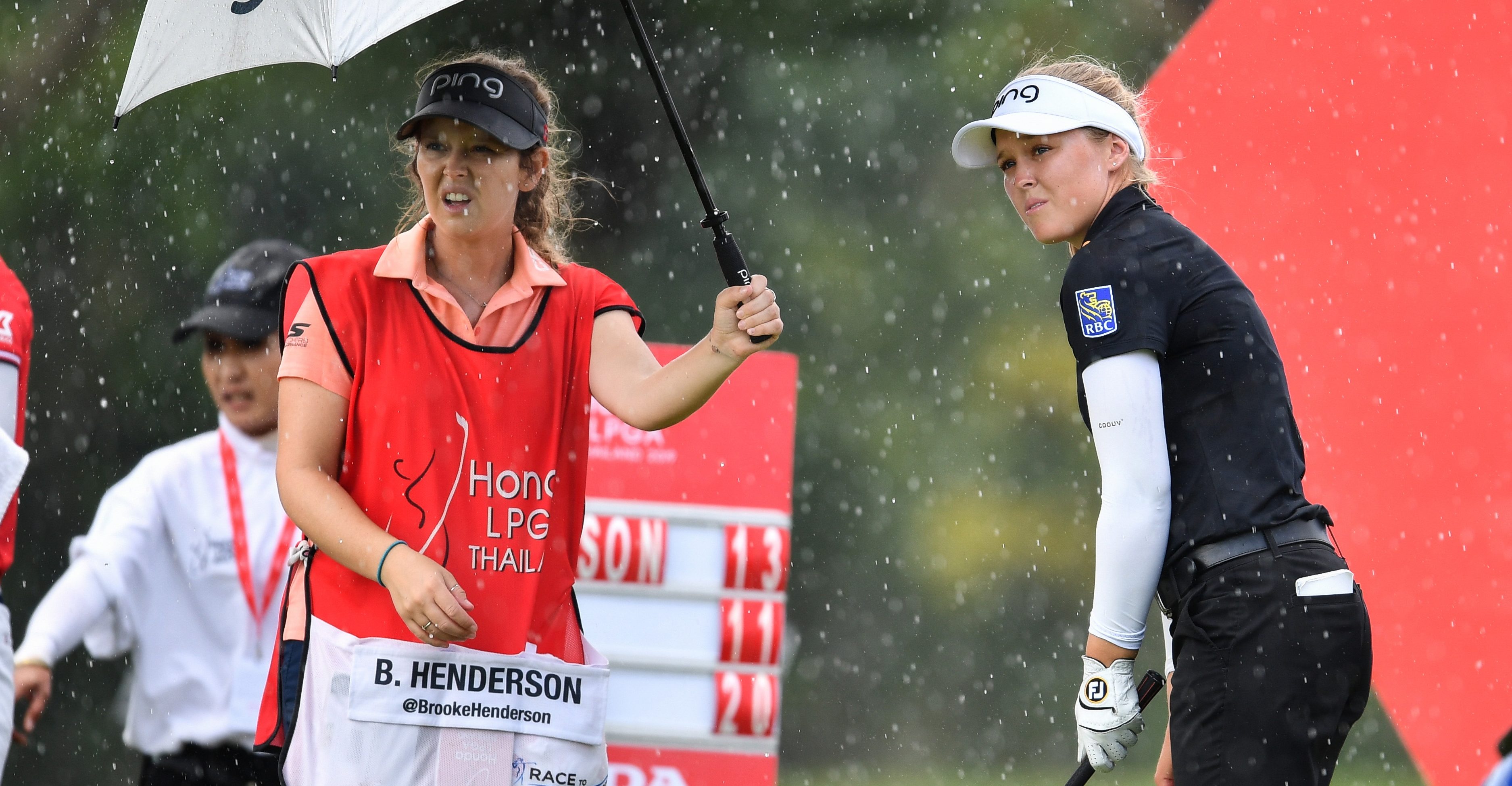 CHONBURI, THAILAND - FEBRUARY 24: Brooke M. Henderson of Canada looks on green during the final round of the Honda LPGA Thailand at the Siam Country Club Pattaya on February 24, 2019 in Chonburi, Thailand. (Photo by Thananuwat Srirasant/Getty Images)