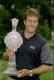 17 Aug 1998: Phil Mickelson displays his trophy following the AT&T Pebble Beach National Pro-Am in Pebble Beach, California. Mandatory Credit: Harry How /Allsport