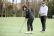 Jan 14, 2019;Lake Buena Vista, FL, USA; Putting coach Gareth Raflewski and LPGA players Ariya and Moriya Jutanugarn during the LPGA Diamond Resorts TOC at Tranquilo GC at Four Seasons.