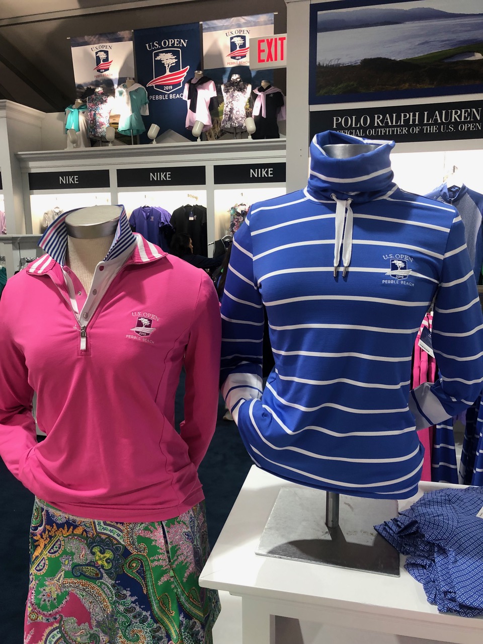 The Ralph Lauren women’s collection anchors the 2019 shop and the overall focus on more practical neck protection has been turned into stylishness with an “extreme jersey” pink sweater ($140) and a $165 drawcord funnelneck golf pullover. 