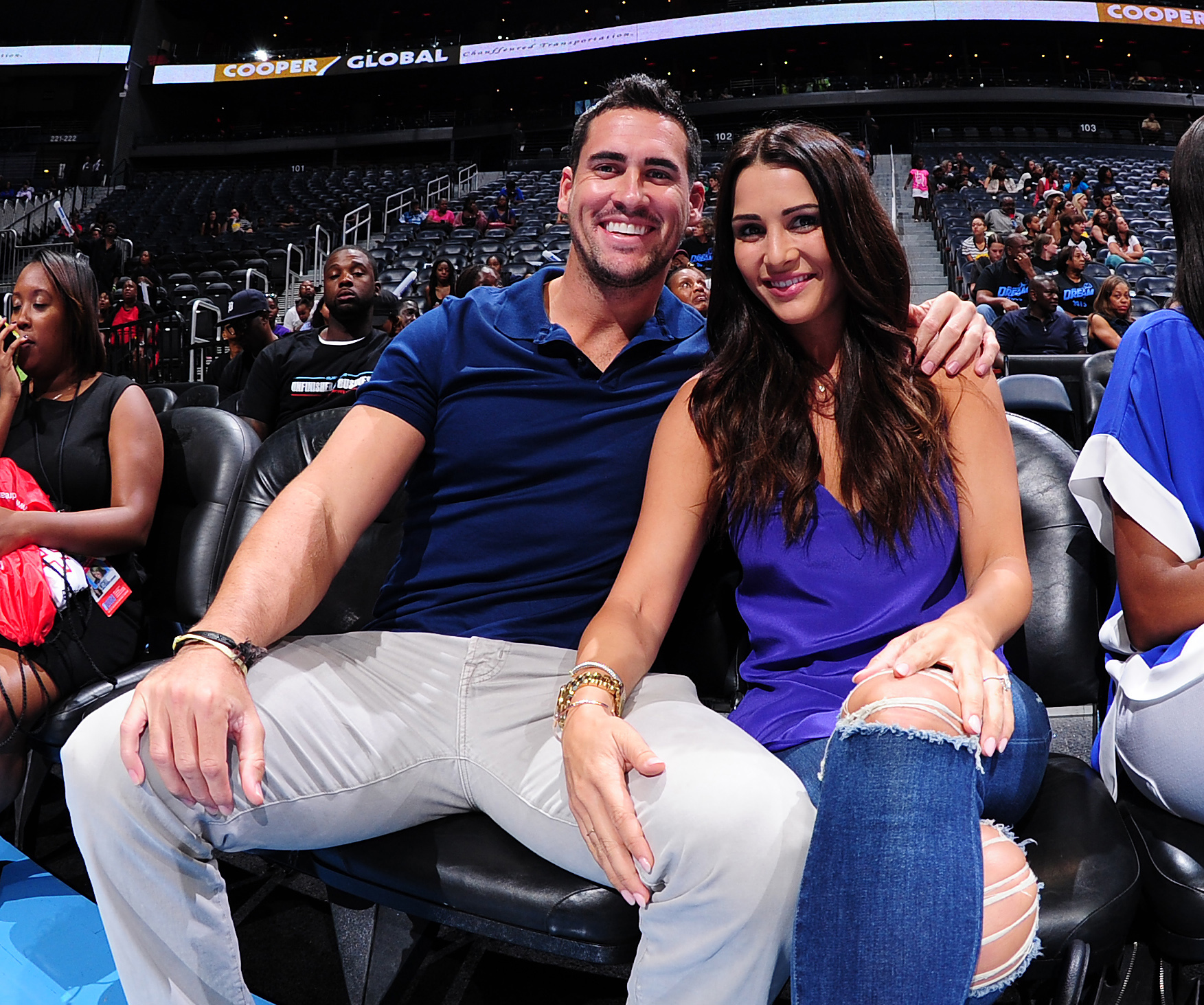The couple at a WNBA game, in happier times. (Scott Cunningham/NBAE via Getty Images