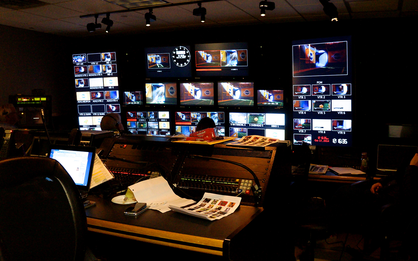 The Puppy Bowl control room, where all the magic happens. (Rubie Edmondson, USA TODAY Sports)