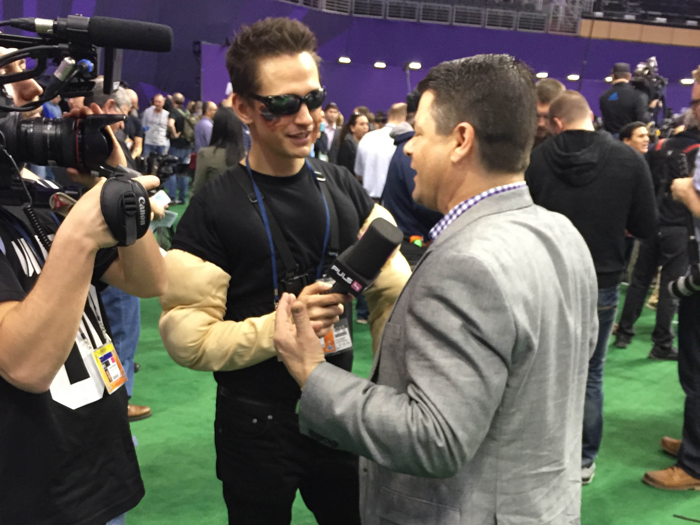 The Terminator obliterates an interview. (Chris Strauss/USA TODAY Sports)