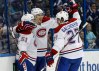 Montreal Canadiens center David Desharnais (51) is congratulated after his goal. (Kim Klement, USA TODAY Sports)