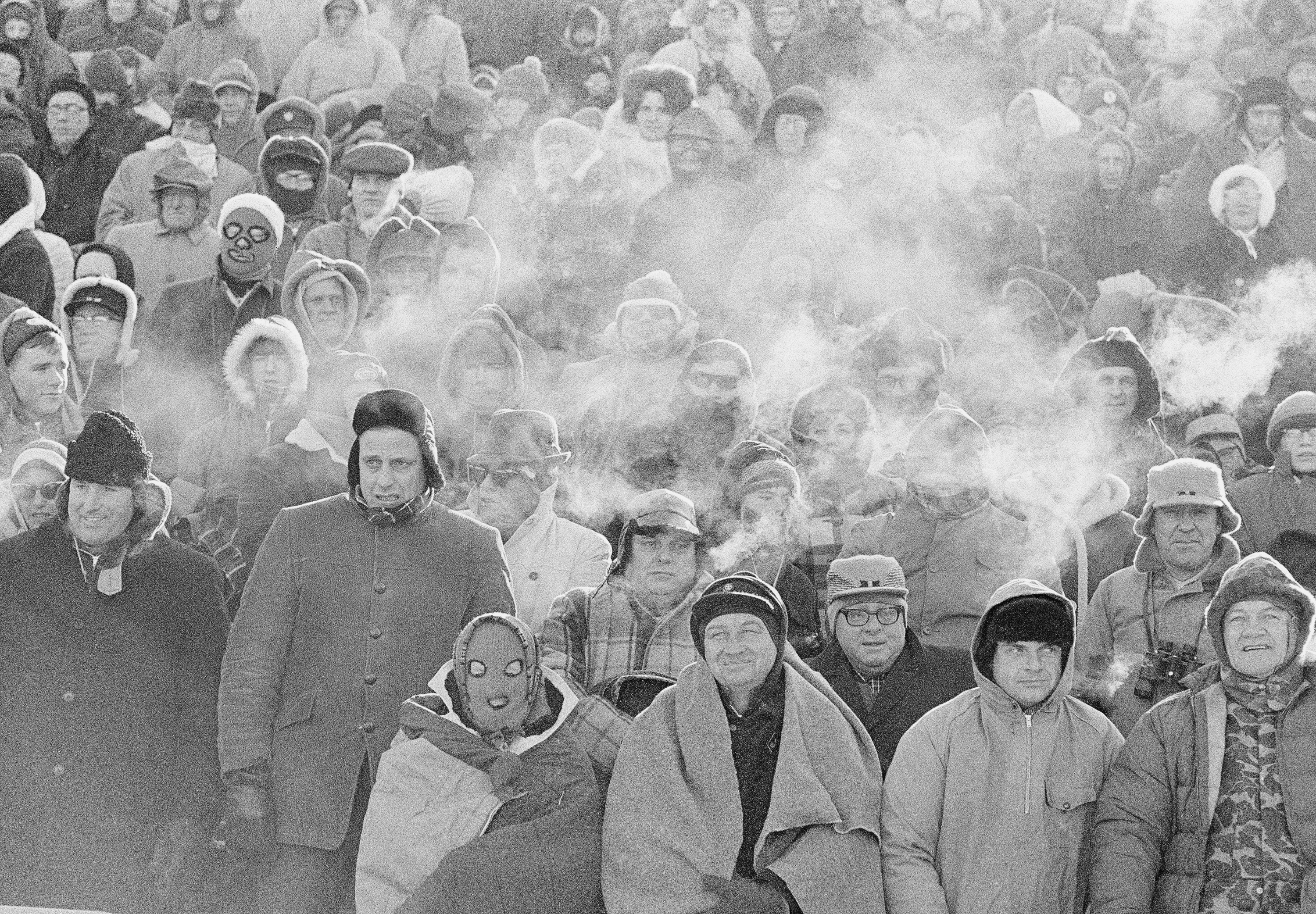 Fans watch the Ice Bowl. AP File Photo
