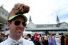 LOUISVILLE, KY - MAY 07: A man wearing a festive hat looks on prior to the 142nd running of the Kentucky Derby at Churchill Downs on May 07, 2016 in Louisville, Kentucky. (Photo by Andy Lyons/Getty Images) ORG XMIT: 614259857 ORIG FILE ID: 528932876