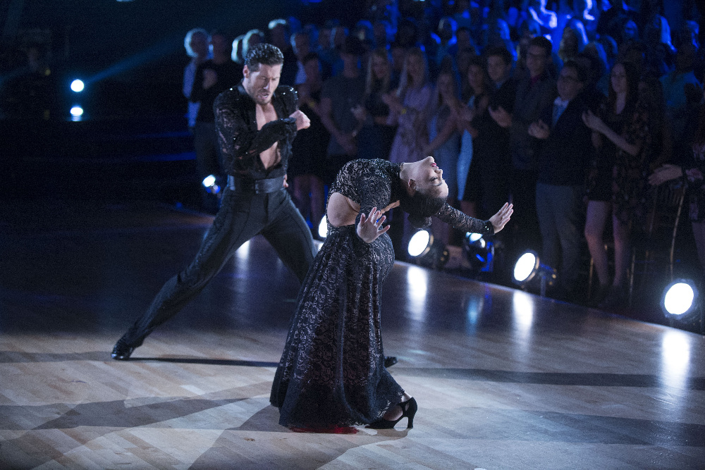 DANCING WITH THE STARS - "Episode 2305" - The nine remaining celebrities will set out to leave a lasting impression with their dances as they commemorate their most memorable year, on "Dancing with the Stars," live, MONDAY, OCTOBER 10 (8:00-10:01 p.m. EDT), on the ABC Television Network. (ABC/Eric McCandless) VALENTIN CHMERKOVSKIY, LAURIE HERNANDEZ