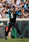 JACKSONVILLE, FL - DECEMBER 24: Blake Bortles #5 of the Jacksonville Jaguars throws during the first half of the game against the Tennessee Titans at EverBank Field on December 24, 2016 in Jacksonville, Florida. (Photo by Rob Foldy/Getty Images) ORG XMIT: 681239151 ORIG FILE ID: 630499118